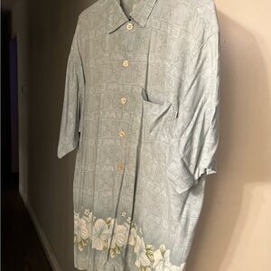 Floral Button-Up Shirt in Light Green